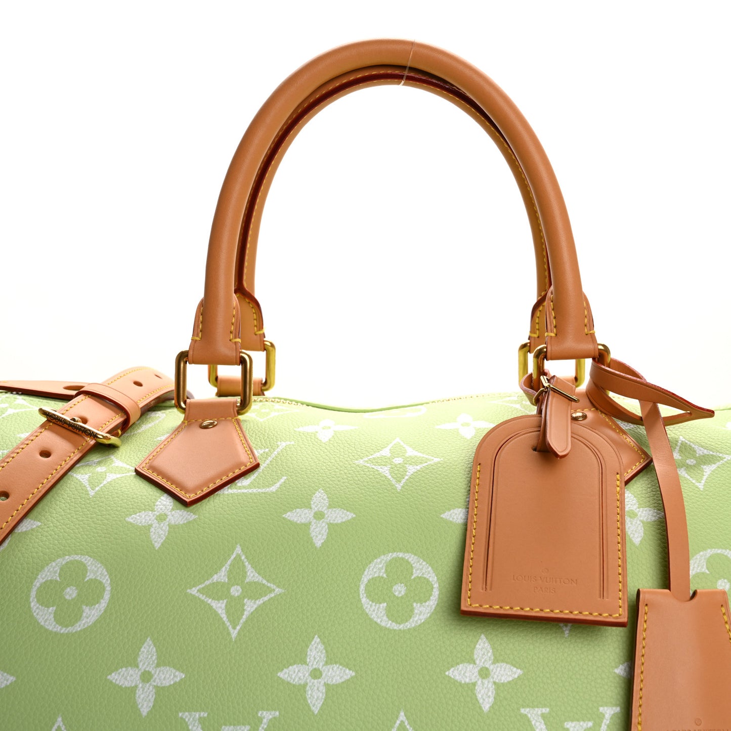 Calfskin Monogram Speedy P9 Bandouliere 50 Frozen Lime