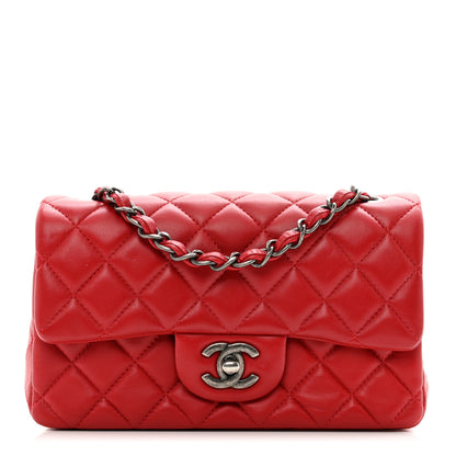 Chanel Lambskin Quilted Mini Rectangular Flap Red 1 of 9