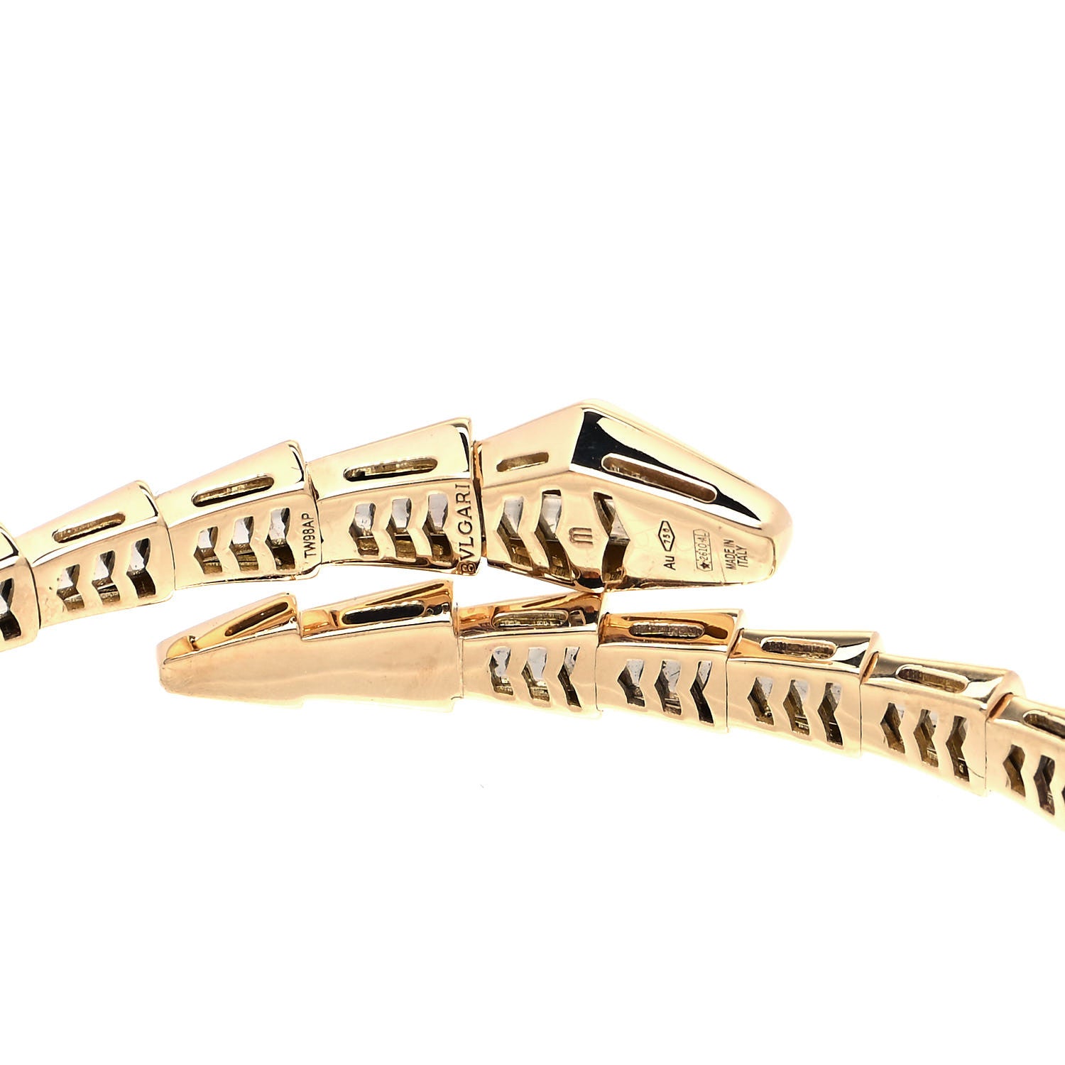 Bulgari 18K Yellow Gold Diamond Serpenti Viper Bracelet M 4 of 5