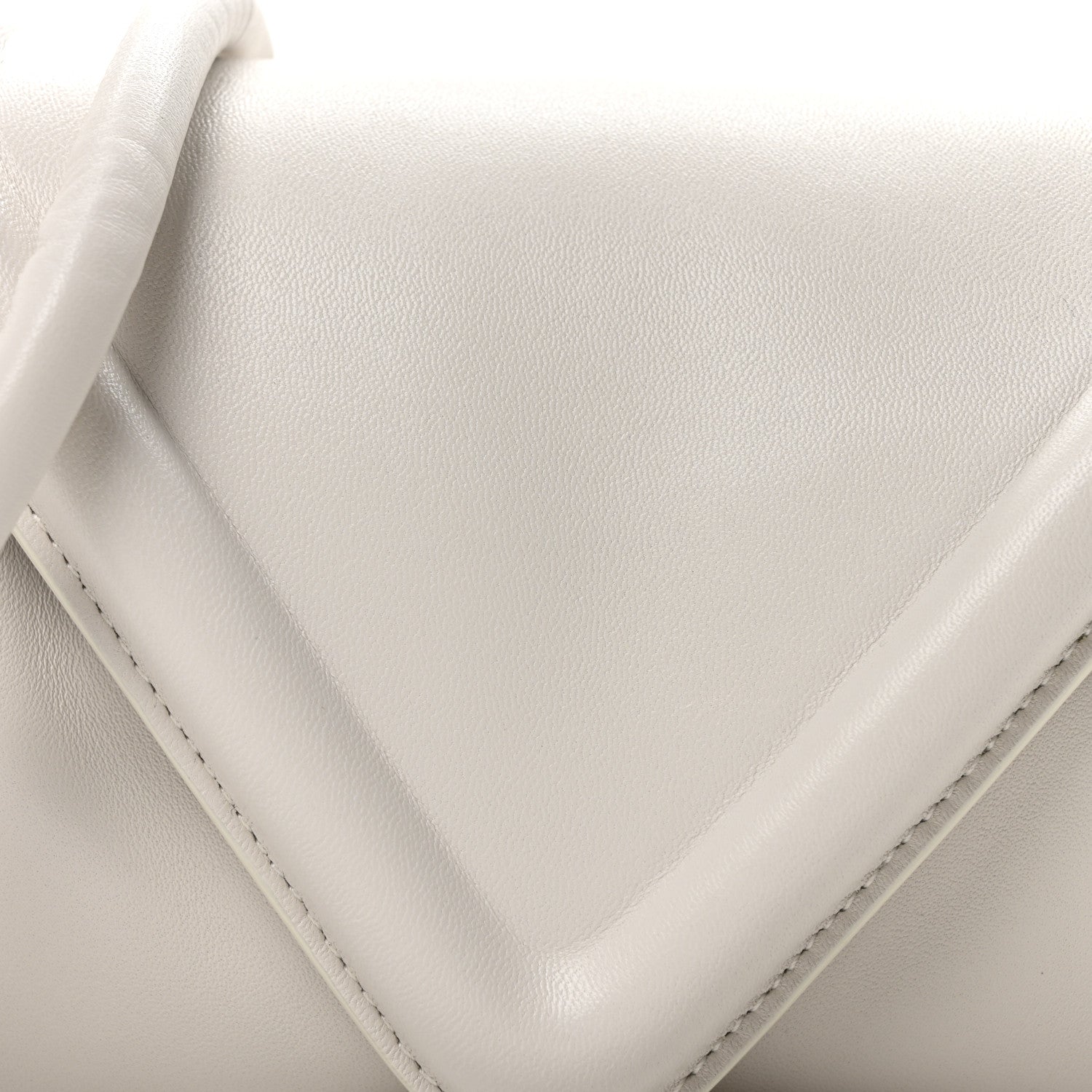 Bottega Veneta Lambskin Small Beak Triangle Flap Shoulder Bag Chalk 7 of 9