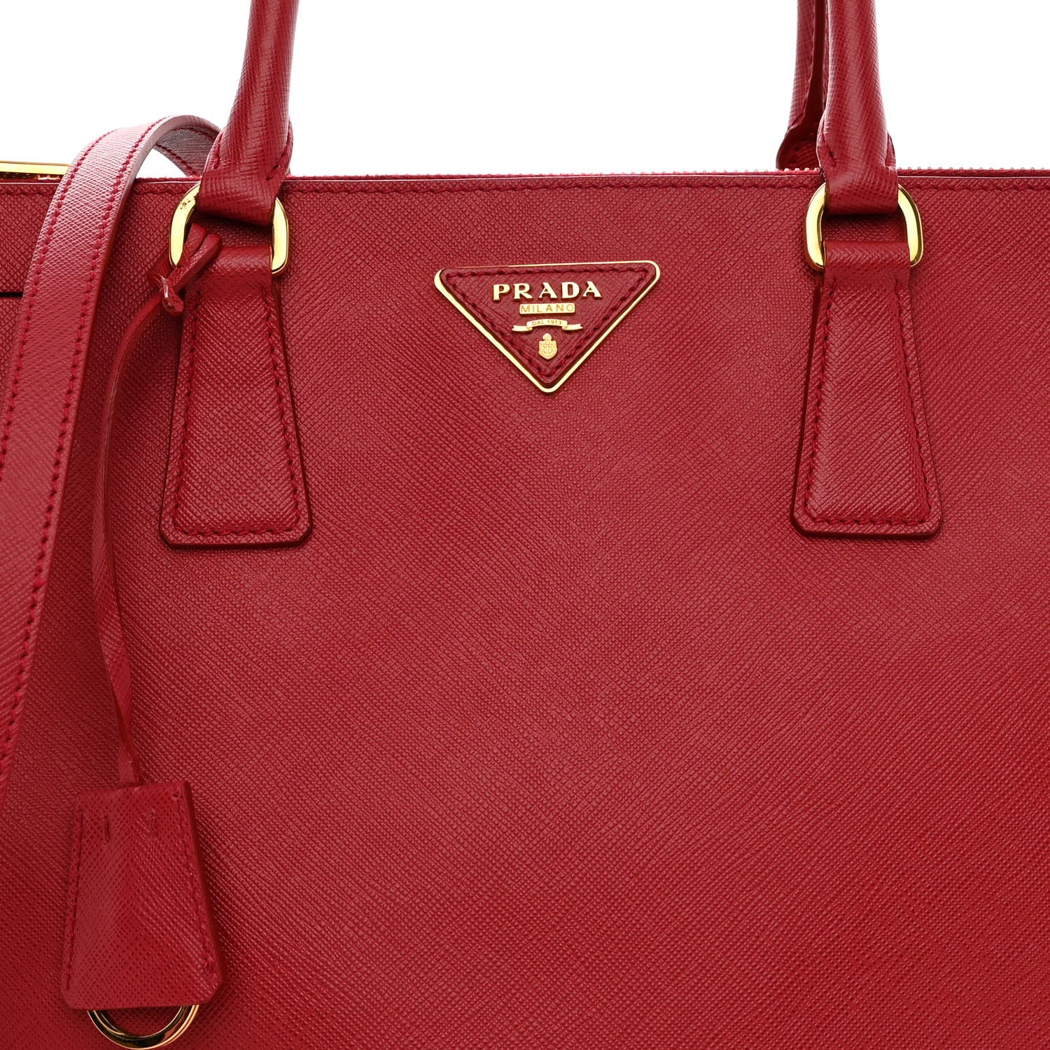 Prada Saffiano Lux Medium Tote Fuoco 7 of 9