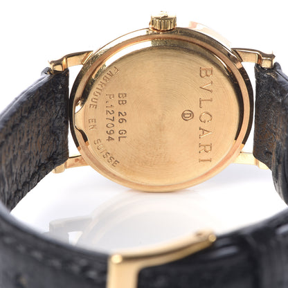 Bulgari 18K Yellow Gold Calfskin 26mm Quartz Watch Black 4 of 7
