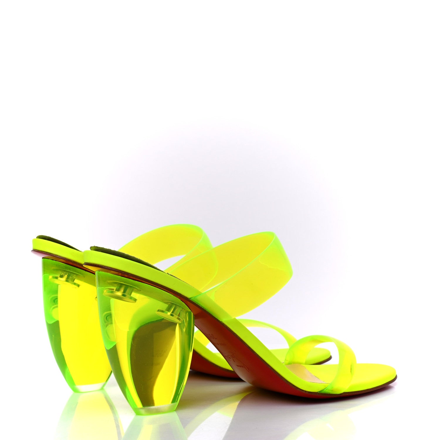 Christian Louboutin PVC Ovida 85 Slide Sandals 39.5 Yellow 4 of 10