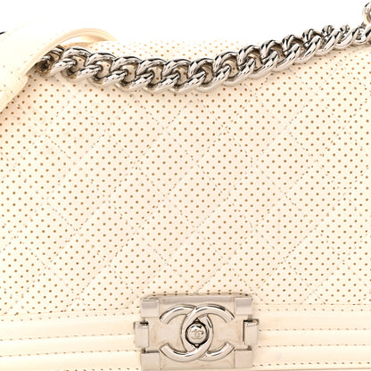 Chanel Lambskin Perforated Medium Boy Flap White 8 of 12