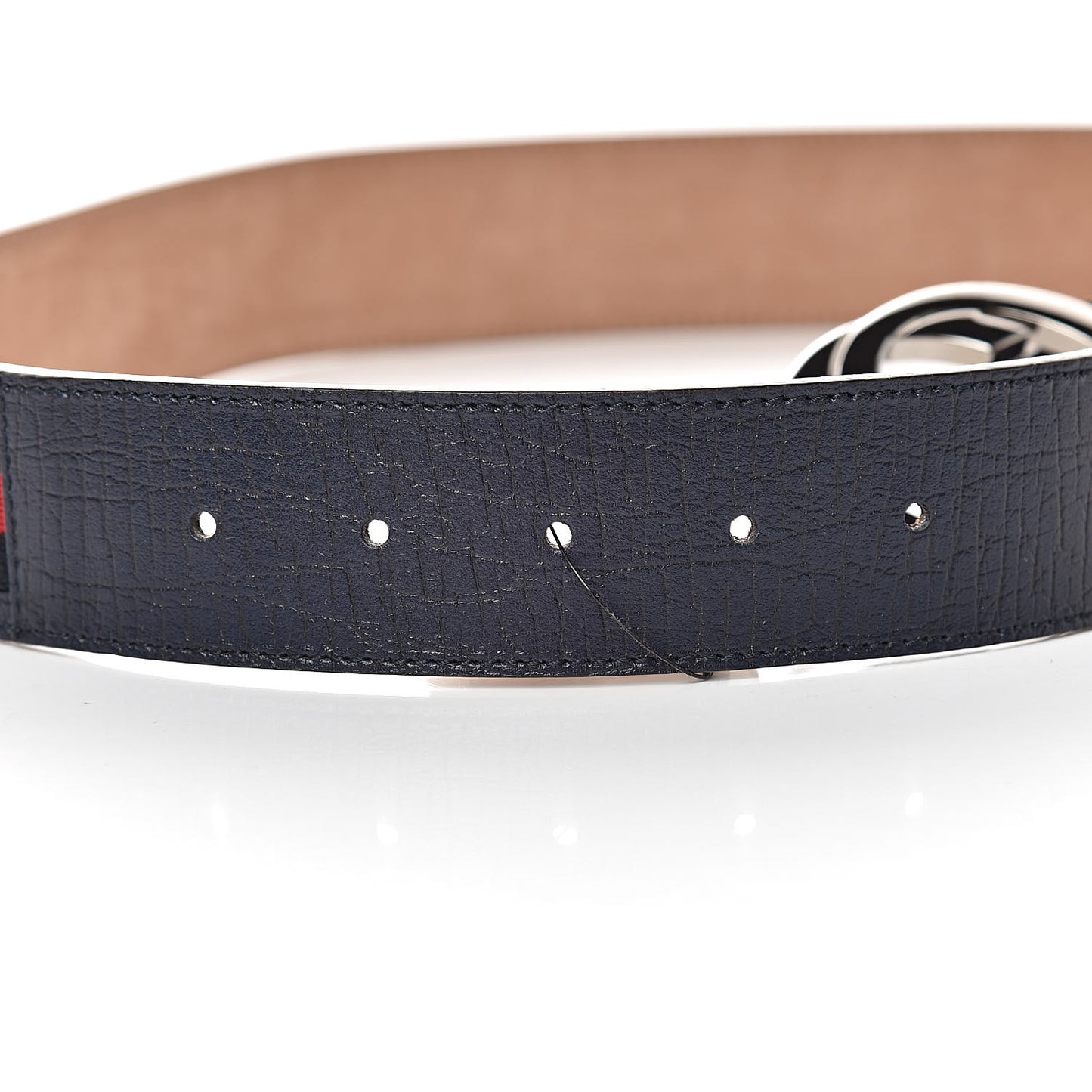 Calfskin Web Interlocking G Belt 75 30 Navy