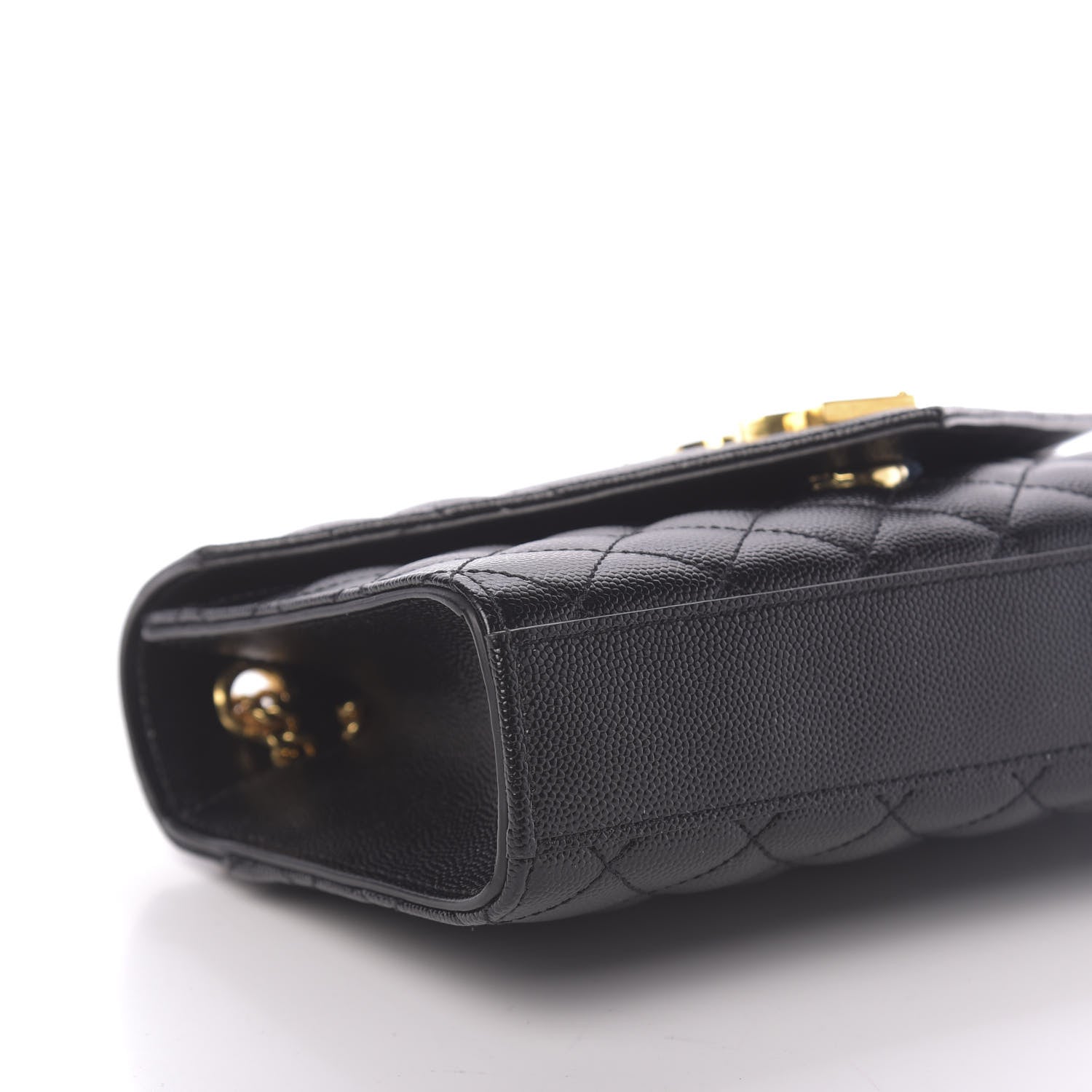 Saint Laurent Grain De Poudre Textured Mixed Matelasse Triquilt Small Monogram Satchel Black 7 of 11