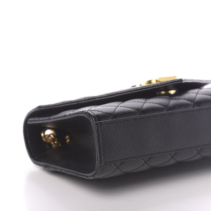 Saint Laurent Grain De Poudre Textured Mixed Matelasse Triquilt Small Monogram Satchel Black 7 of 11