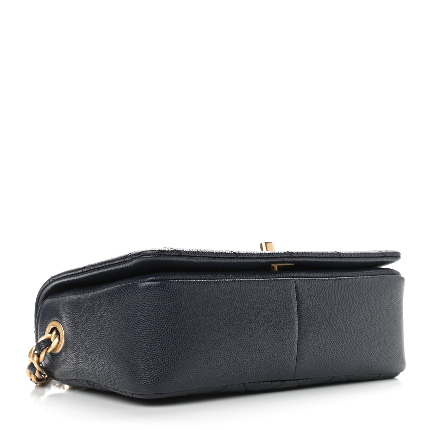 Caviar Quilted Small Fashion Therapy Flap Bag Navy Blue