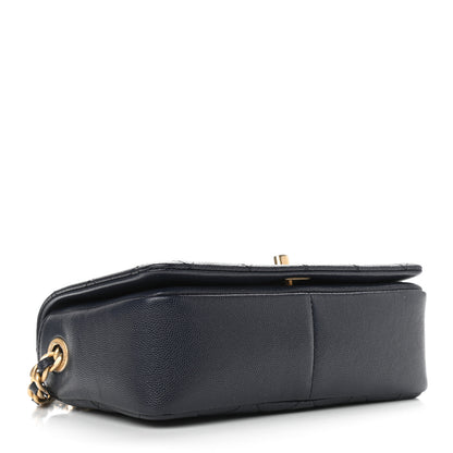 Chanel Caviar Quilted Small Fashion Therapy Flap Bag Navy Blue 4 of 9