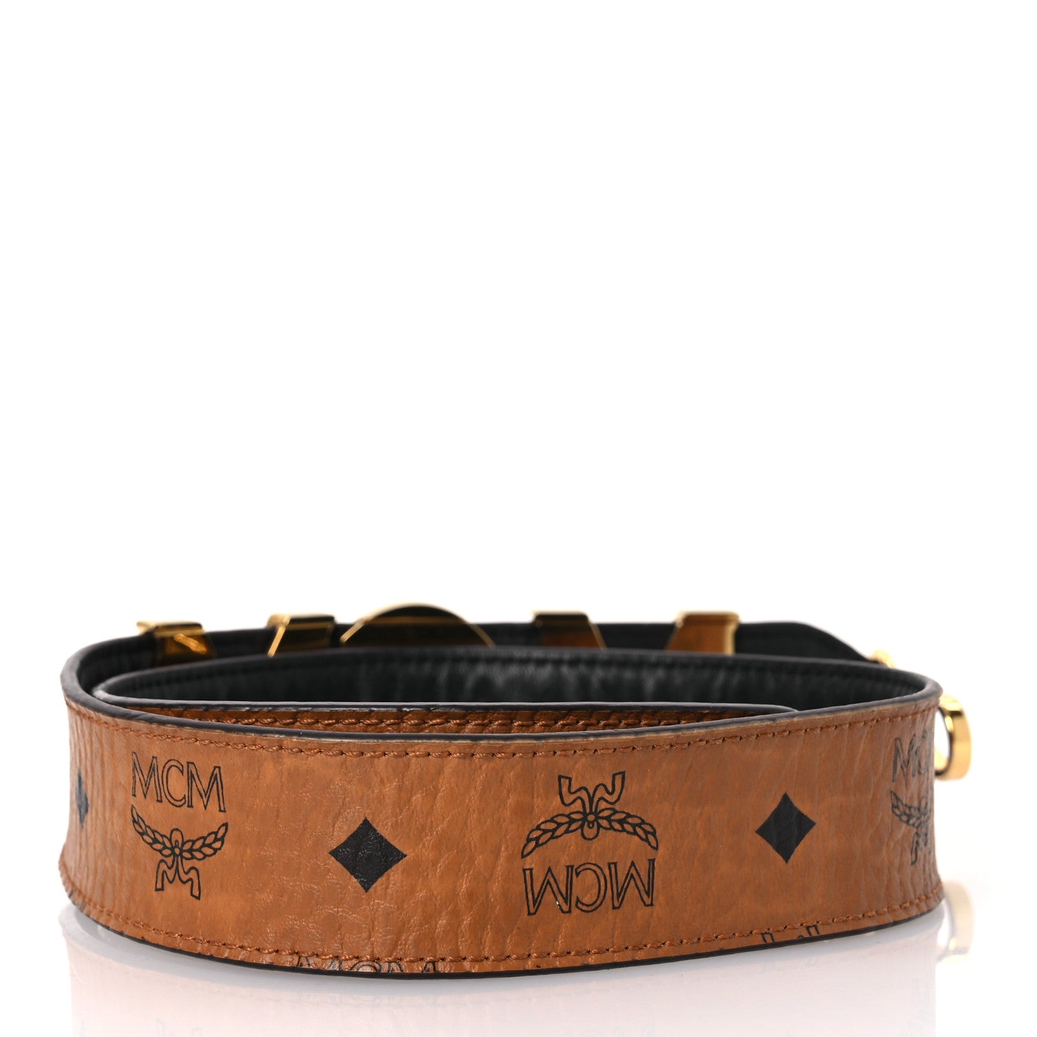 MCM Visetos Calfskin Tracy Shoulder Strap Cognac 2 of 7