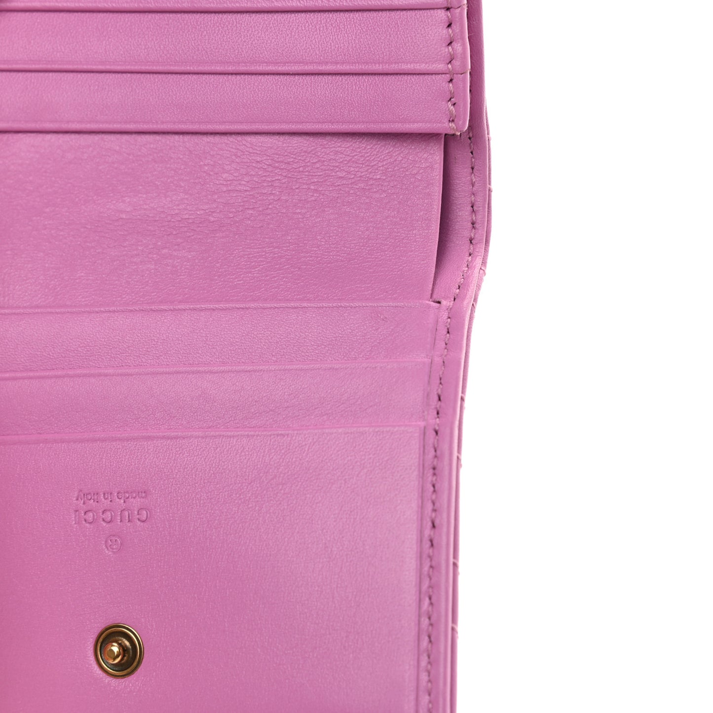 Calfskin Matelasse GG Marmont Card Case Candy Mousse
