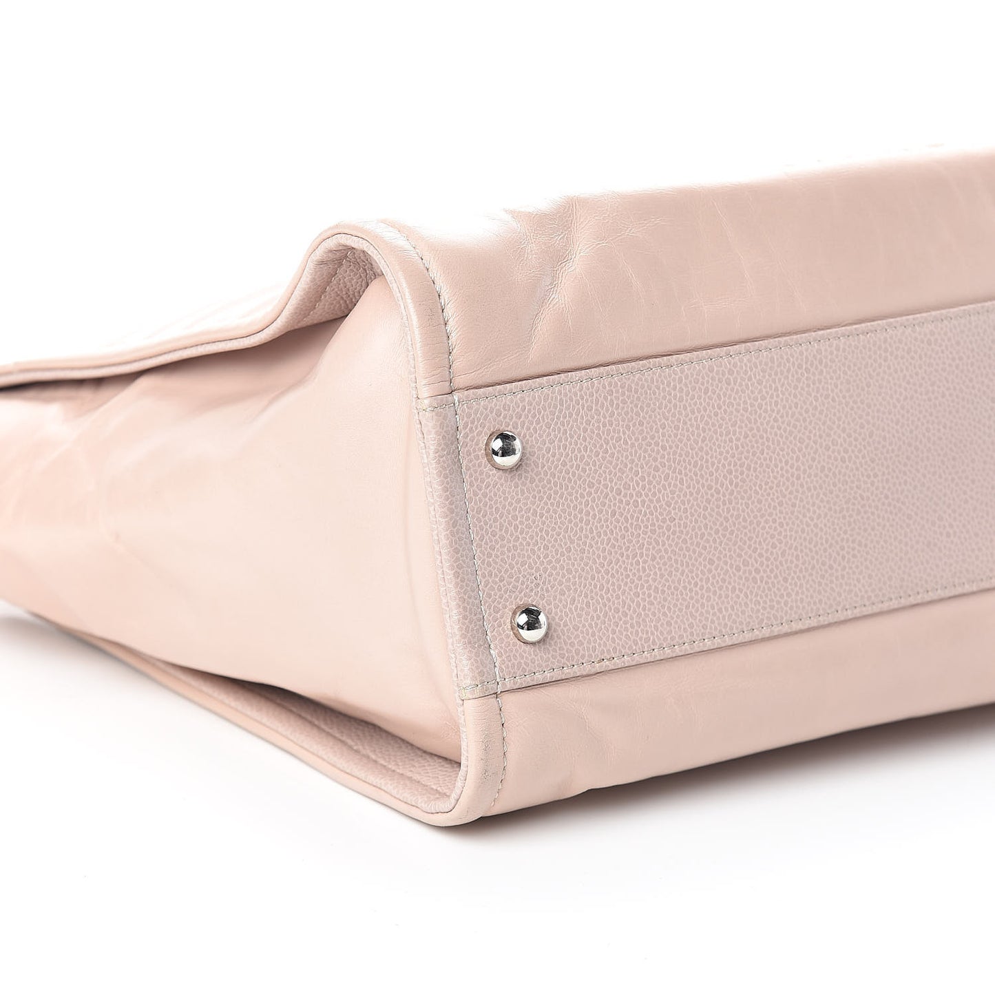 Glazed Calfskin Small Deauville Tote Light Pink