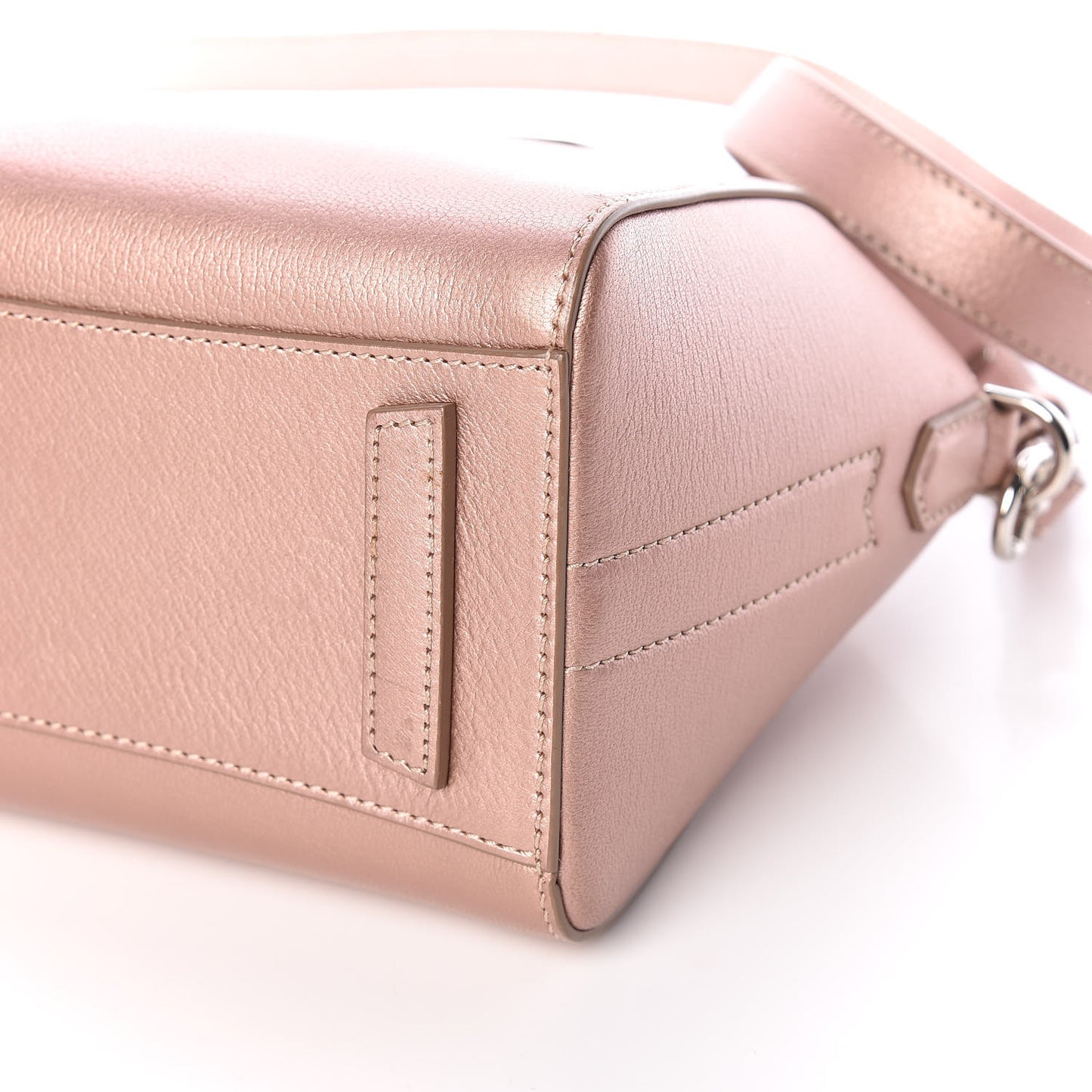 Metallic Sugar Goatskin Mini Antigona Light Pink