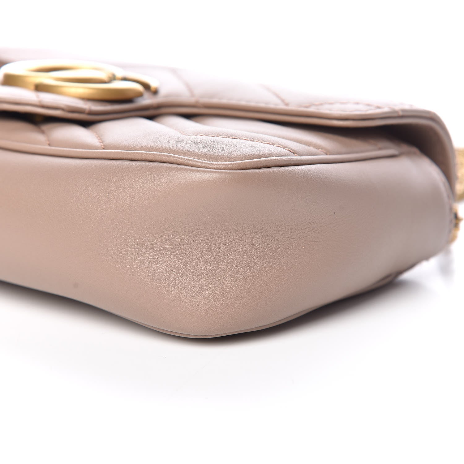 Gucci Calfskin Matelasse Super Mini GG Marmont Shoulder Bag Porcelain Rose 9 of 12