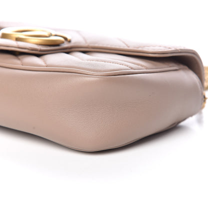 Gucci Calfskin Matelasse Super Mini GG Marmont Shoulder Bag Porcelain Rose 9 of 12
