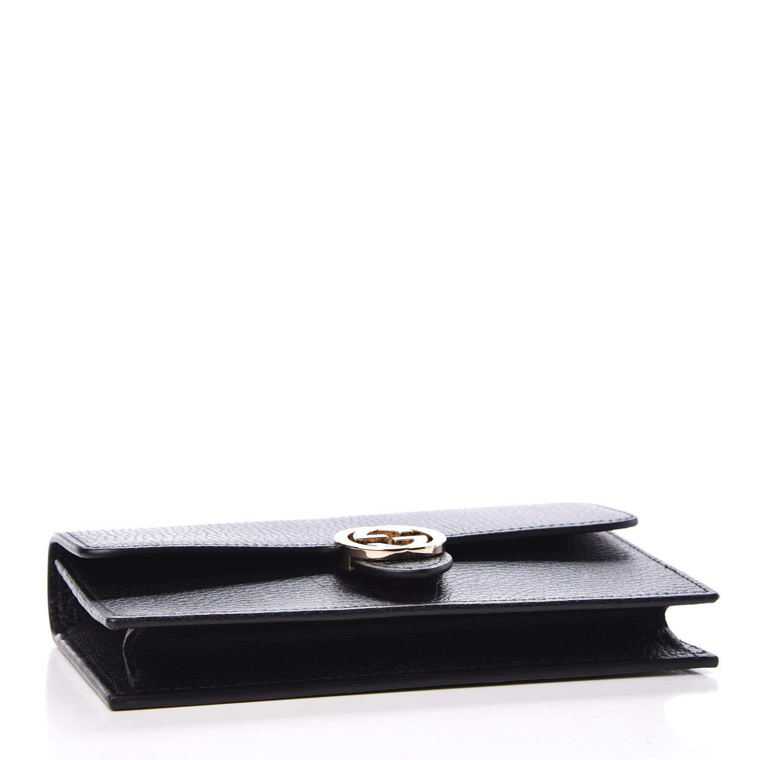Gucci Dollar Calfskin Interlocking G Chain Wallet Black 4 of 8