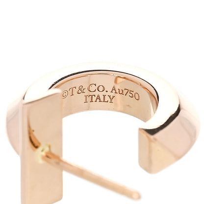Tiffany 18K Rose Gold T1 Hoop Earrings 4 of 4