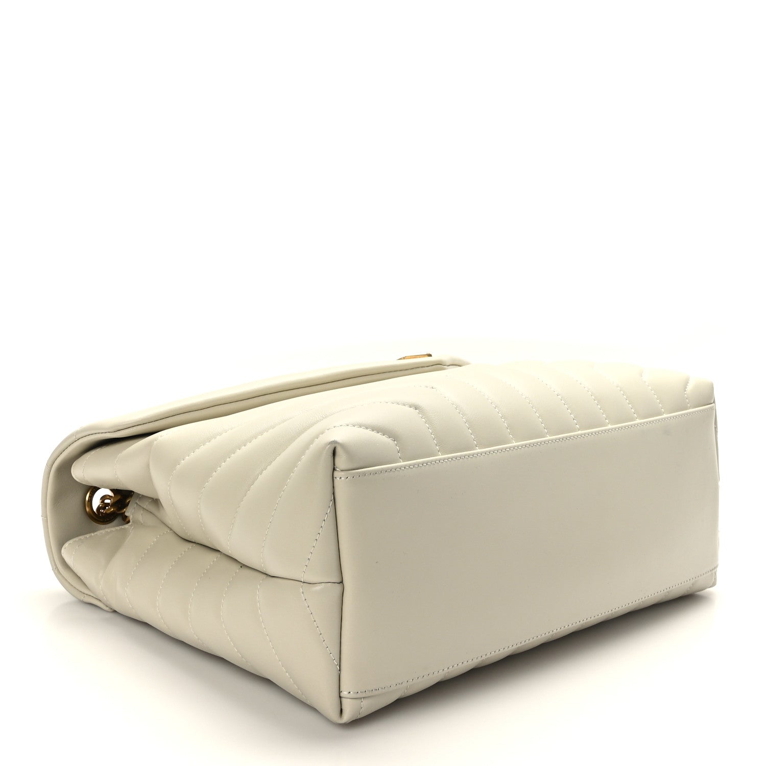Saint Laurent Calfskin Y Quilted Monogram Medium Loulou Chain Satchel Crema Soft 4 of 11