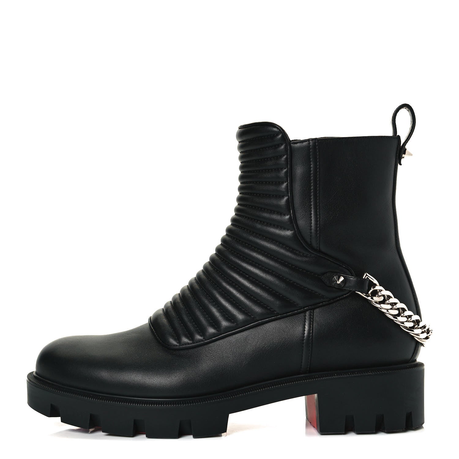 Christian Louboutin Calfskin Maddic Max Flat Boots 39.5 Black 1 of 8