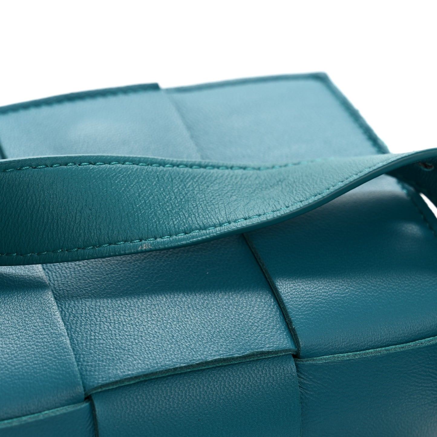Lambskin Maxi Intreccio Candy Cassette Crossbody Bag Petrol Blue