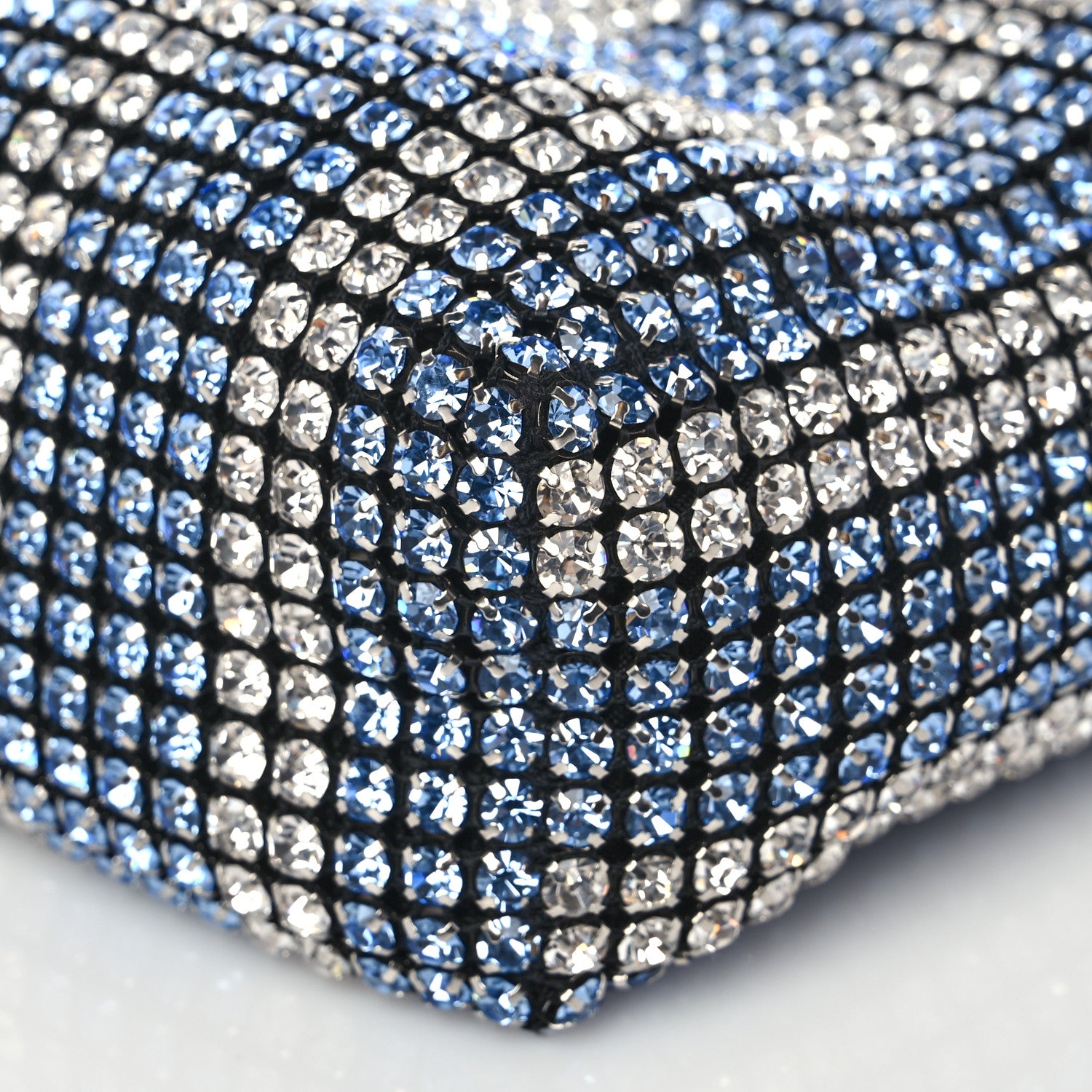 Alexander Wang Mesh Crystal Rhinestone Mini Heiress Pouch Blue Light 7 of 7
