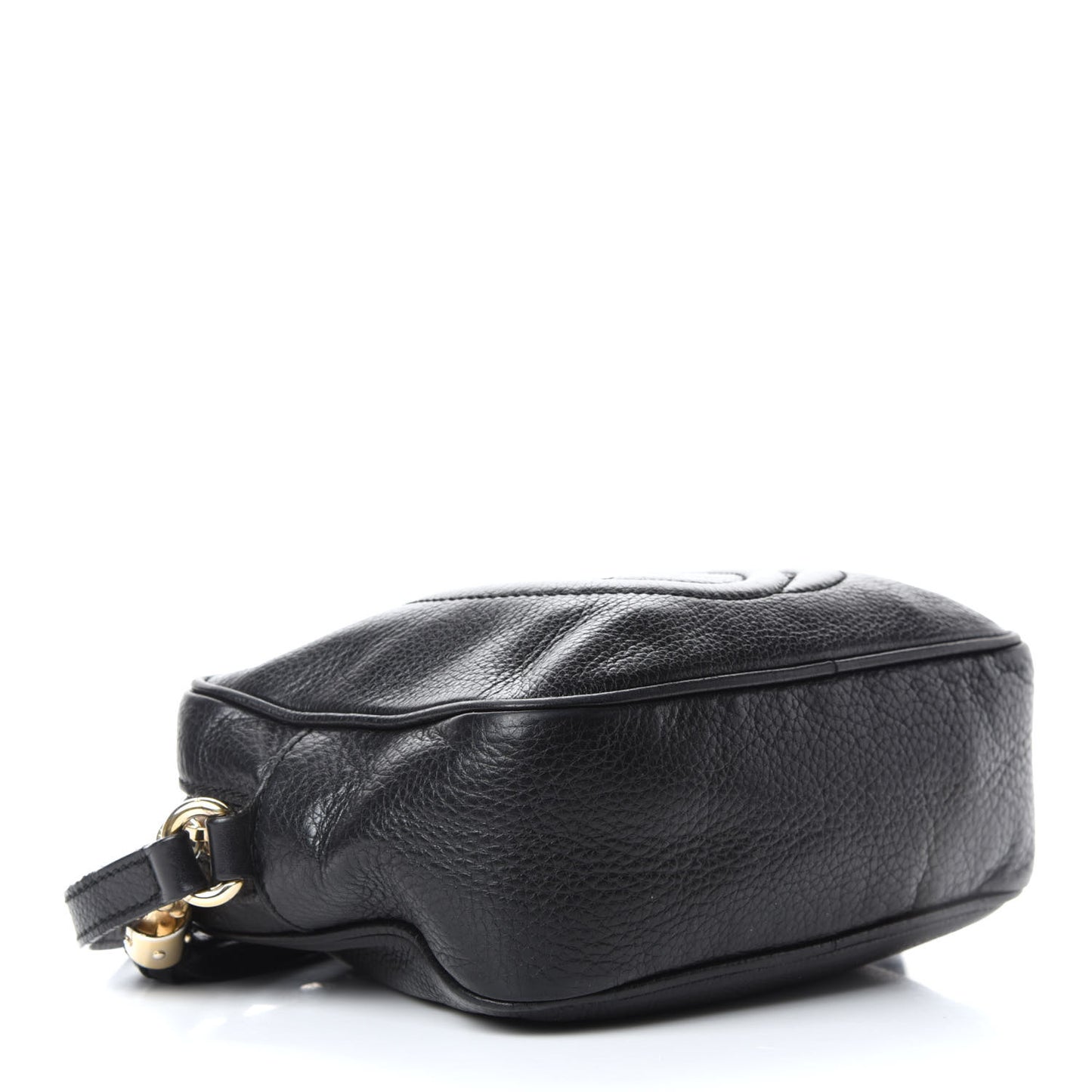 Pebbled Calfskin Small Soho Disco Bag Black