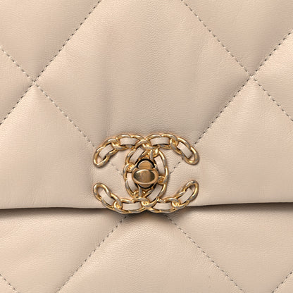 Chanel Goatskin Quilted Large Chanel 19 Flap Beige 7 of 12