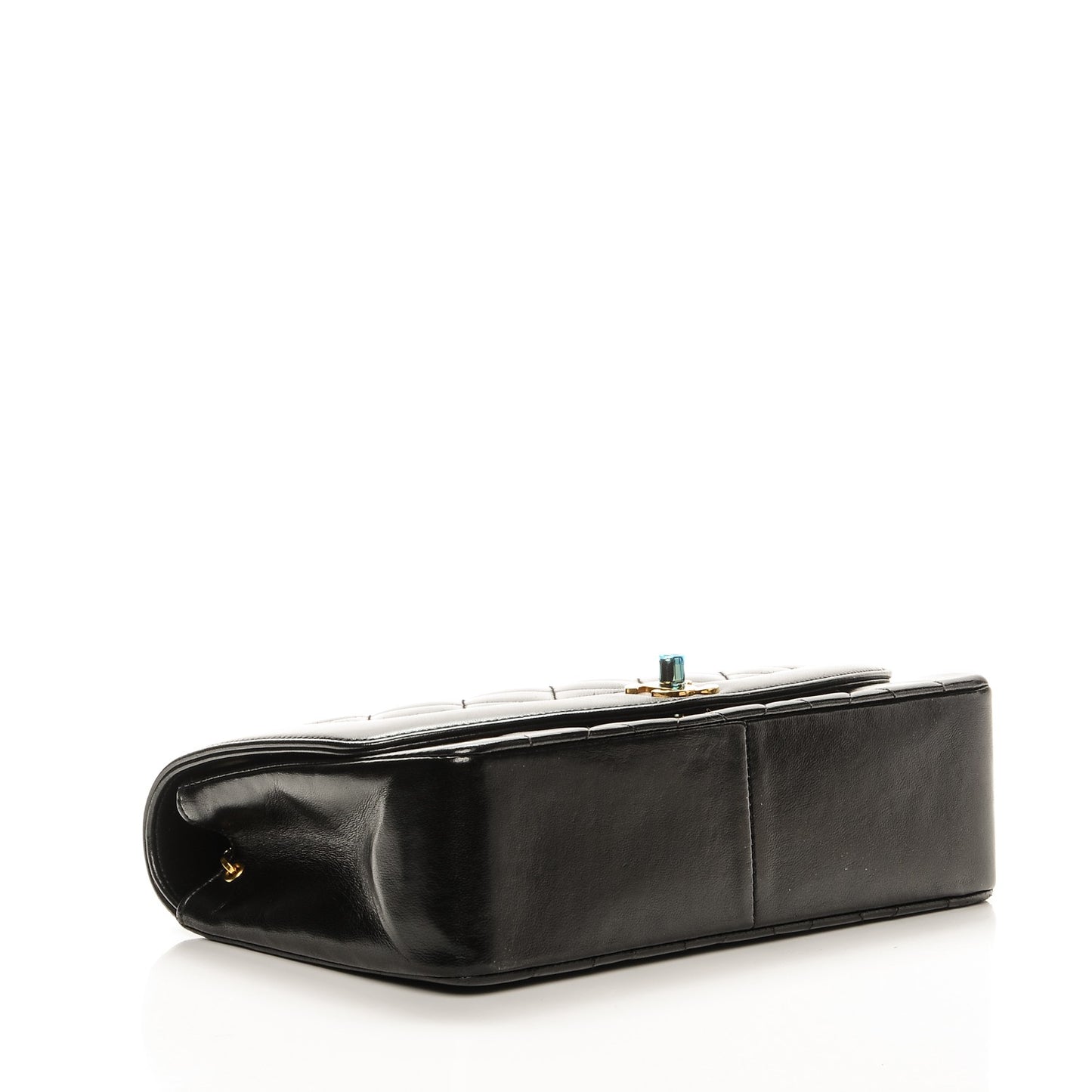 Lambskin Medium Single Flap Black