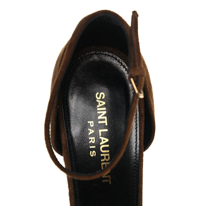 Saint Laurent Suede Calfskin Opyum 110 Sandals 37 Cachemere Gold 7 of 8