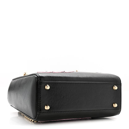 Christian Dior Calfskin Beaded Mini Lady Dior Black 4 of 13