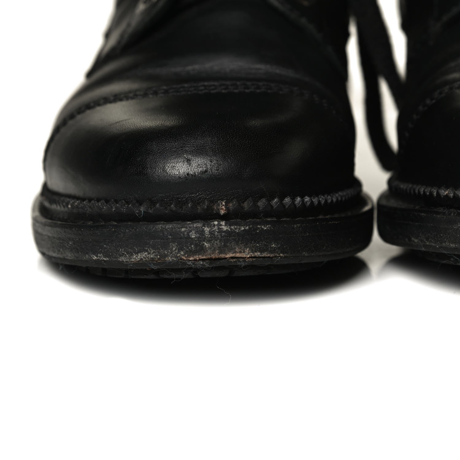 Chanel Calfskin Quilted Lace Up Combat Boots 36 Black 8 of 9