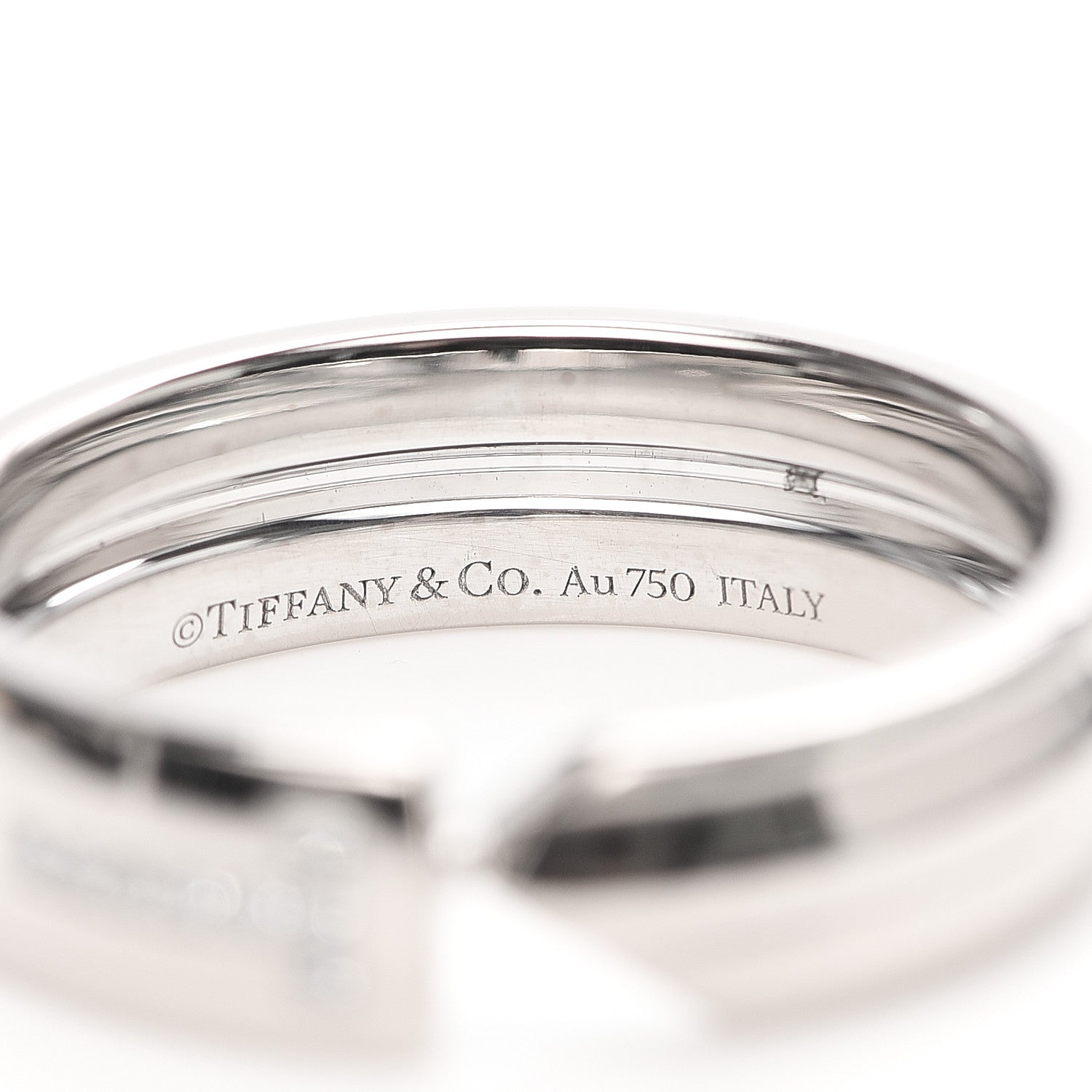 Tiffany 18K White Gold Diamond Modern Keys Ring 57 8 4 of 4