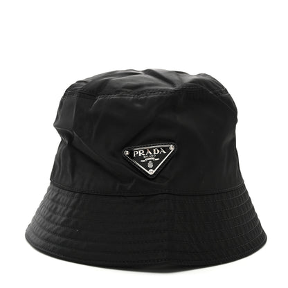 Prada Re-Nylon Metal Triangle Logo Mens Bucket Hat XXL Black 3 of 8
