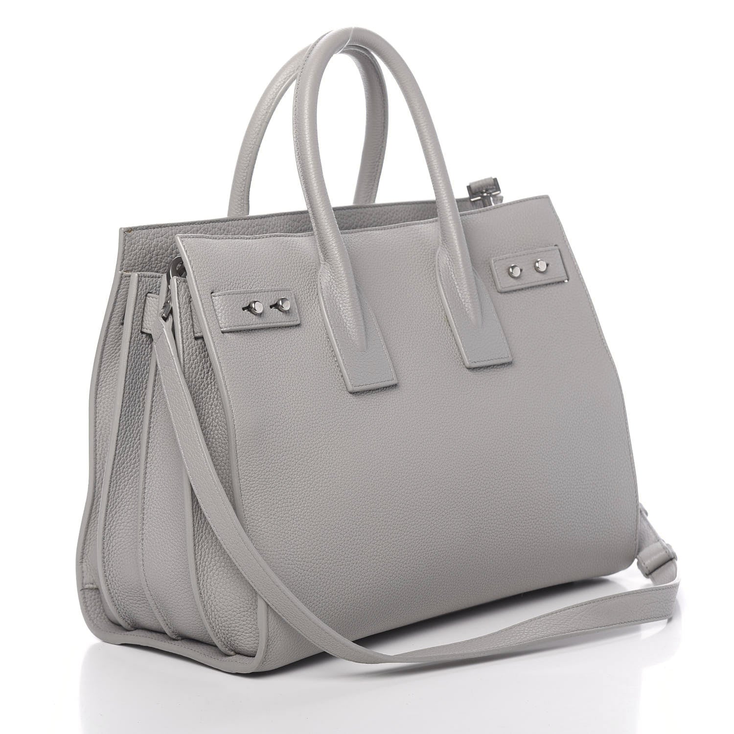 Saint Laurent Grained Calfskin Small Supple Sac De Jour Grey 4 of 13