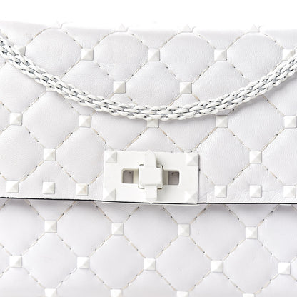Valentino Garavani Lambskin Free Rockstud Spike Wallet on Chain Optic White 17 of 17