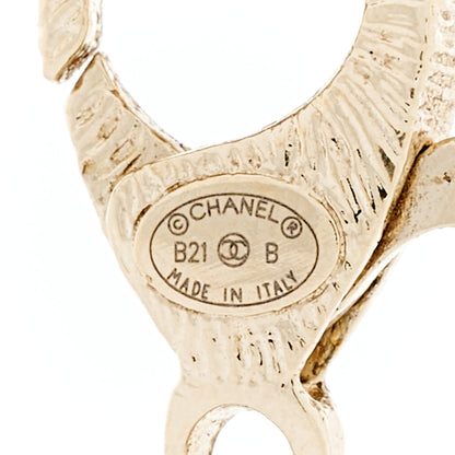 Chanel Crystal Pearl CC Necklace Gold 4 of 5