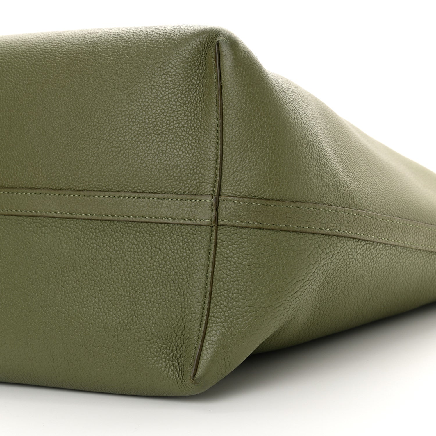 Celine Grained Calfskin Maillon Triomphe Medium Cabas Light Khaki 9 of 12