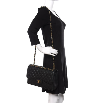 Chanel Caviar Quilted Jumbo Double Flap Black 3 of 12