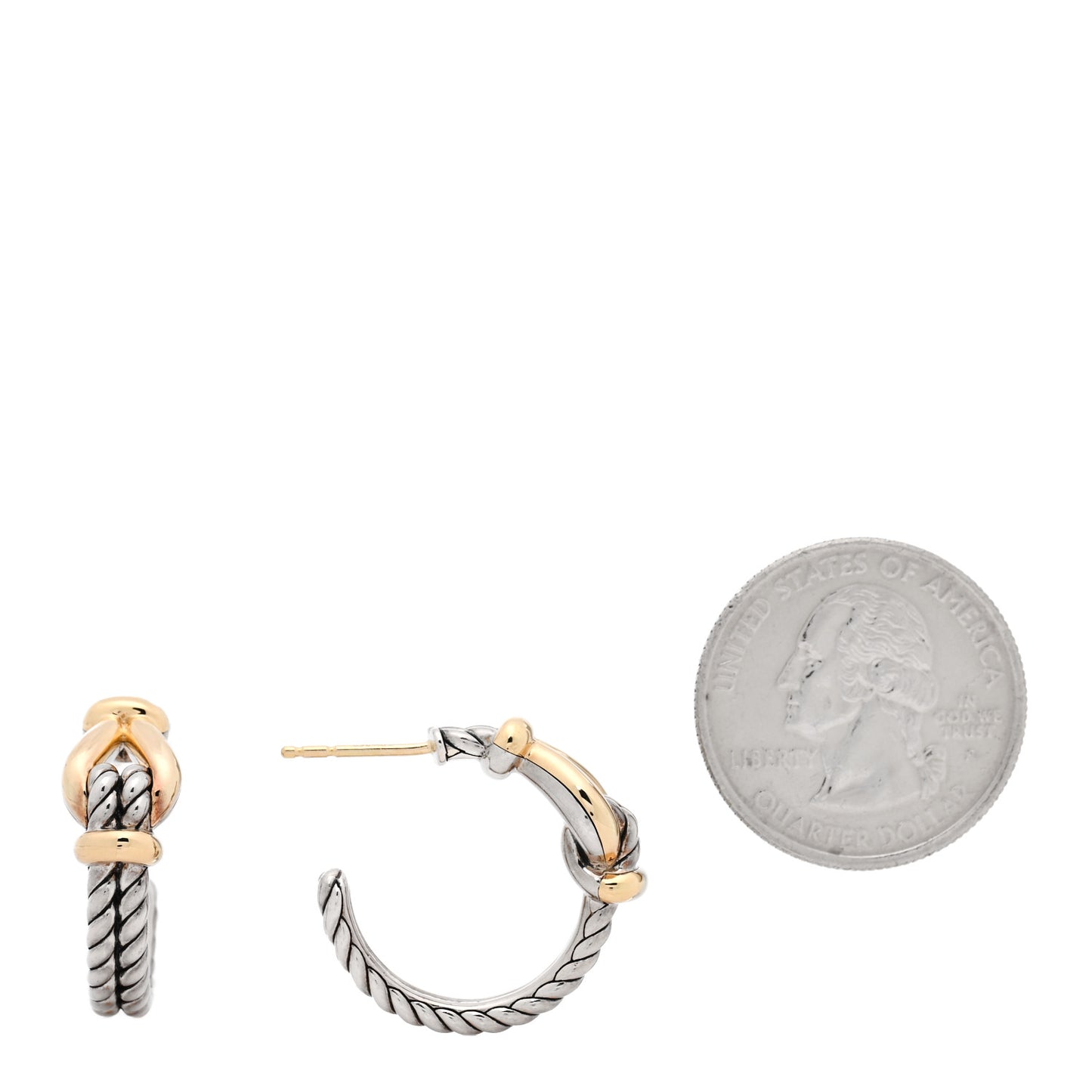 Sterling Silver 18K Yellow Gold Hoop Earrings