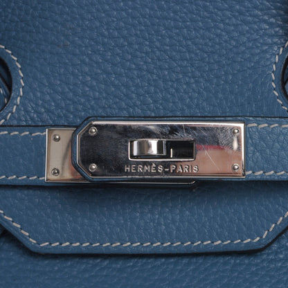 Hermes Taurillon Clemence Birkin 35 Blue Jean 8 of 12