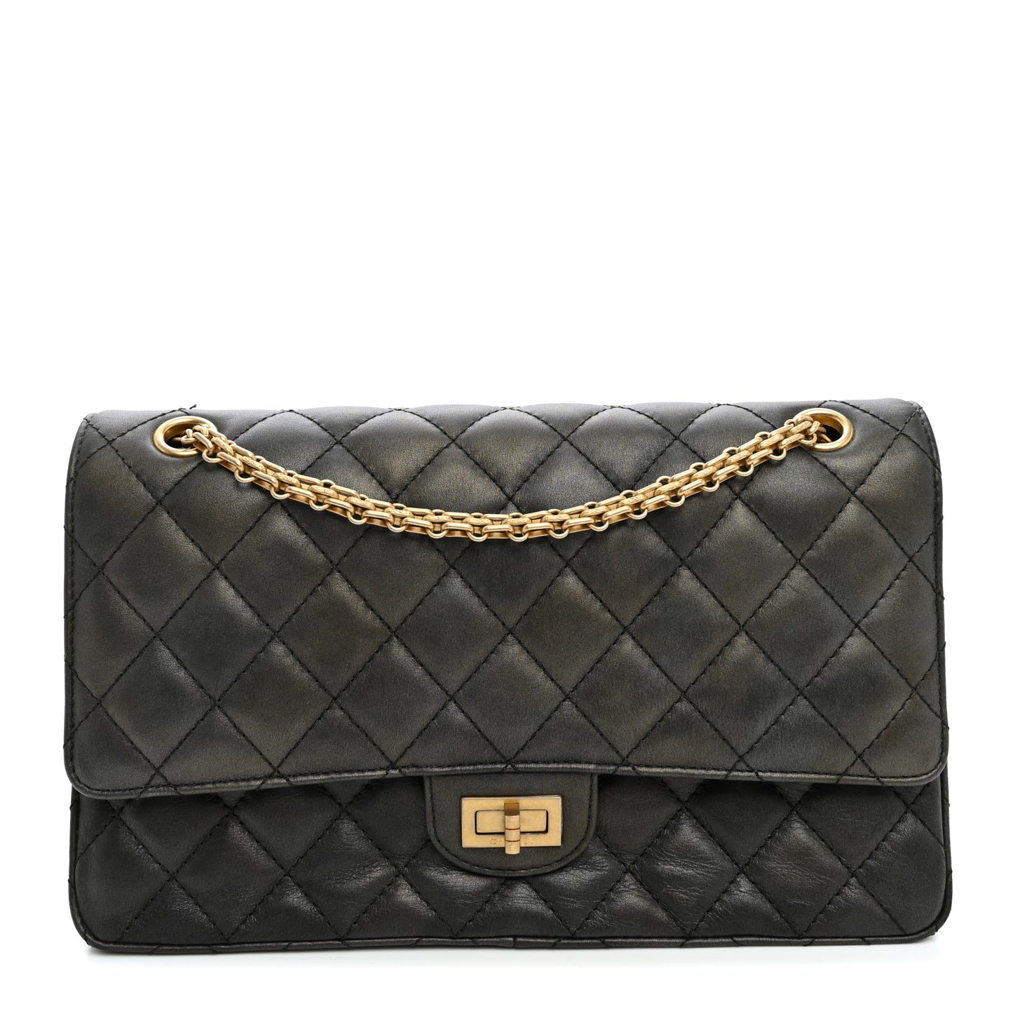 Metallic Calfskin Quilted 2.55 Reissue 226 Flap Charcoal