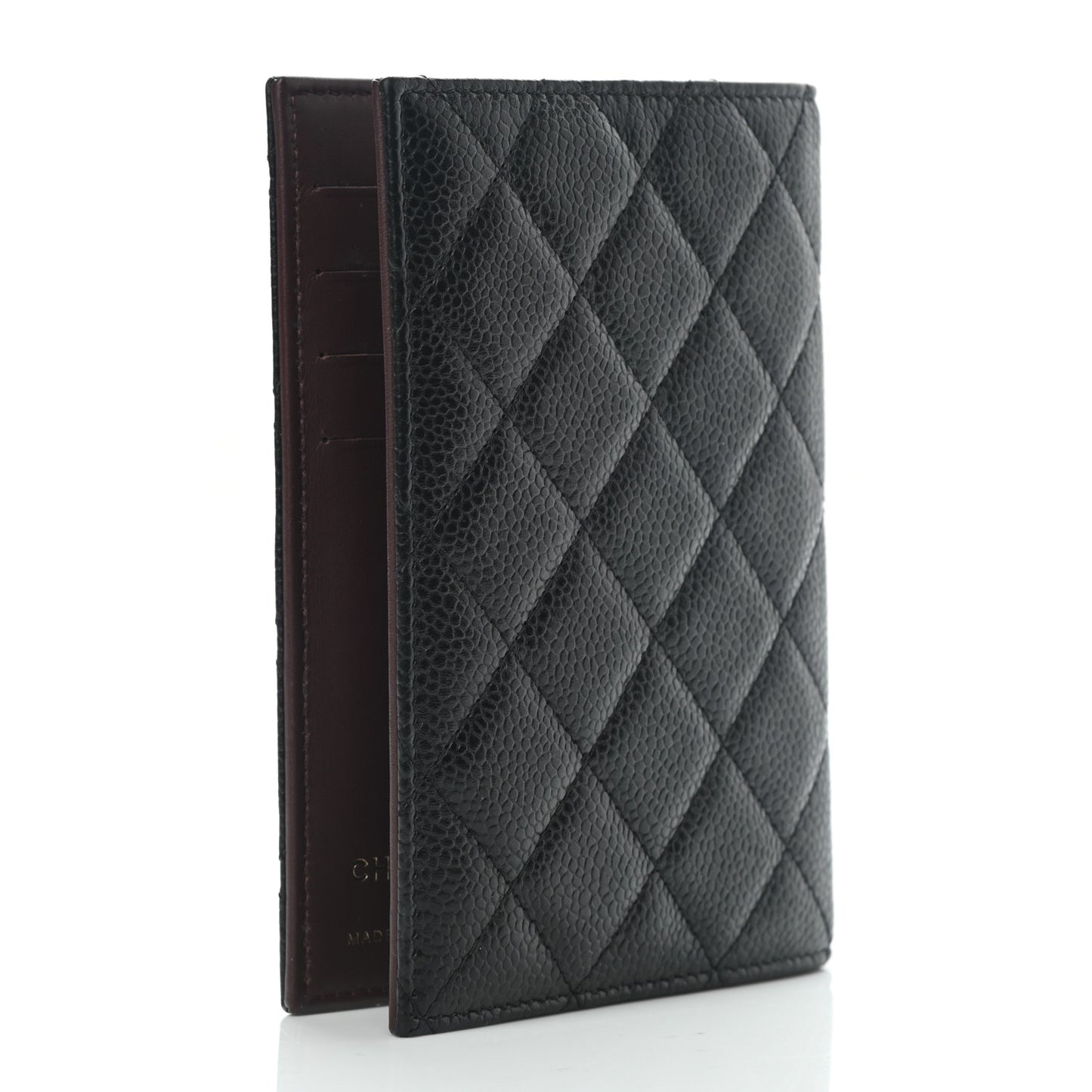 Caviar Quilted Passport Holder Black