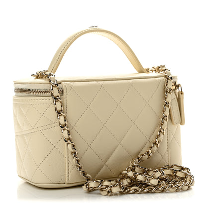 Chanel Caviar Quilted Trendy Handle Mini Vanity Ecru 3 of 12