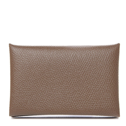 Hermes Epsom Calvi Card Case Etoupe 1 of 8
