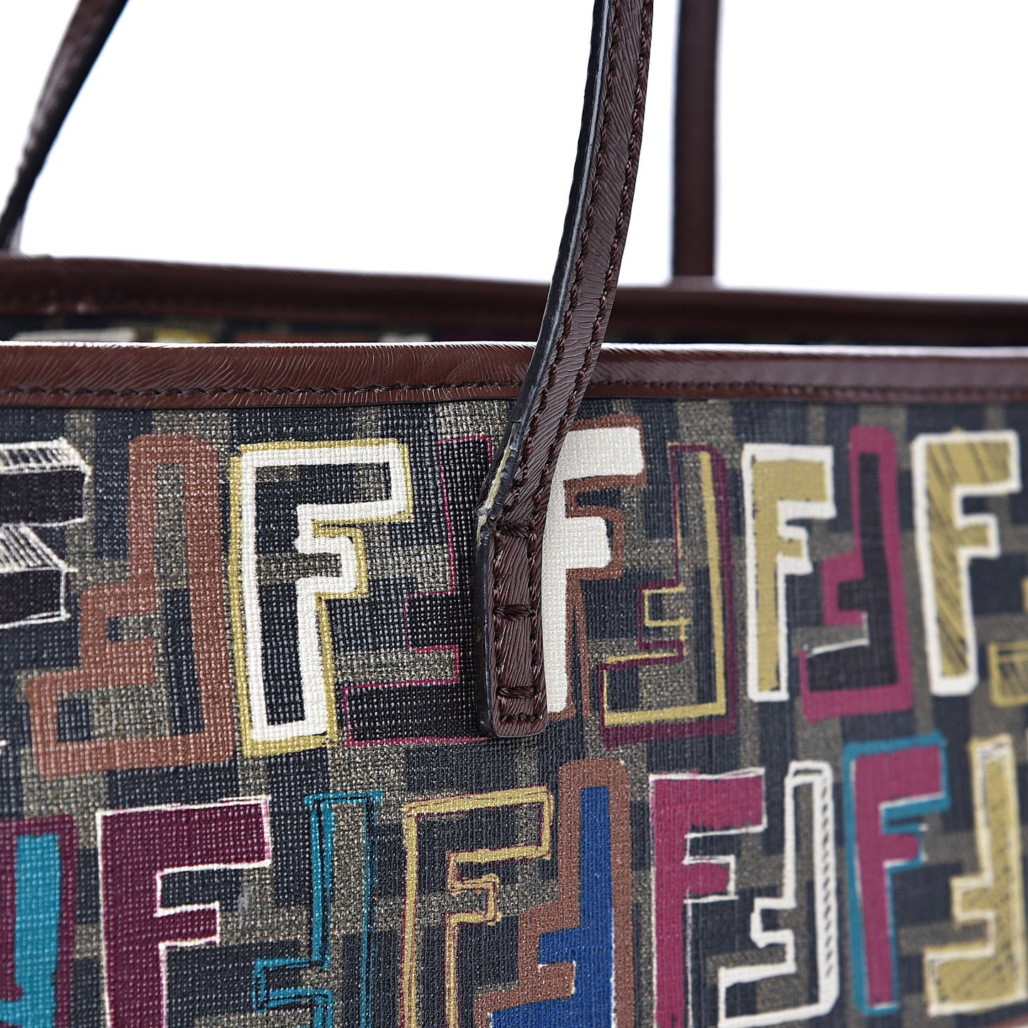 Zucca Spalmati Vitello FF Multicolor Medium Roll Tote Tobacco Multicolor Marrone