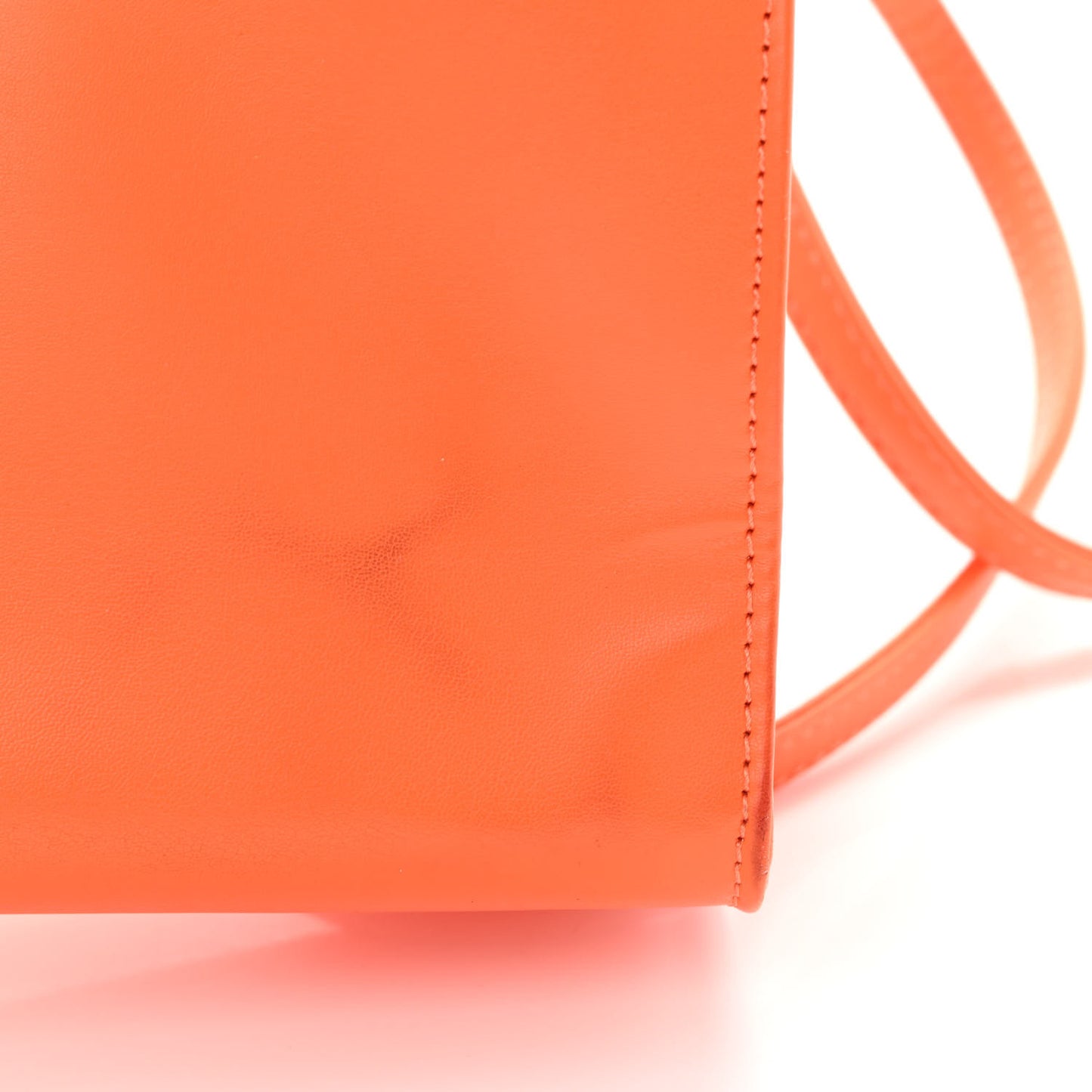 Vegan Leather Small Shopping Bag Orange