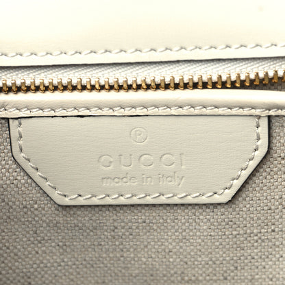 Gucci Boarded Dyana Lux Calfskin Web Small Bamboo 1947 Top Handle Bag Mystic White 6 of 10