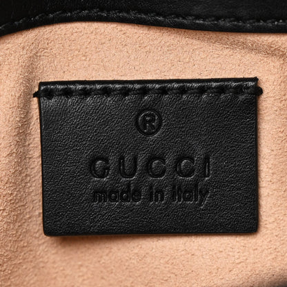 Gucci Calfskin Matelasse Super Mini GG Marmont Shoulder Bag Black 6 of 10