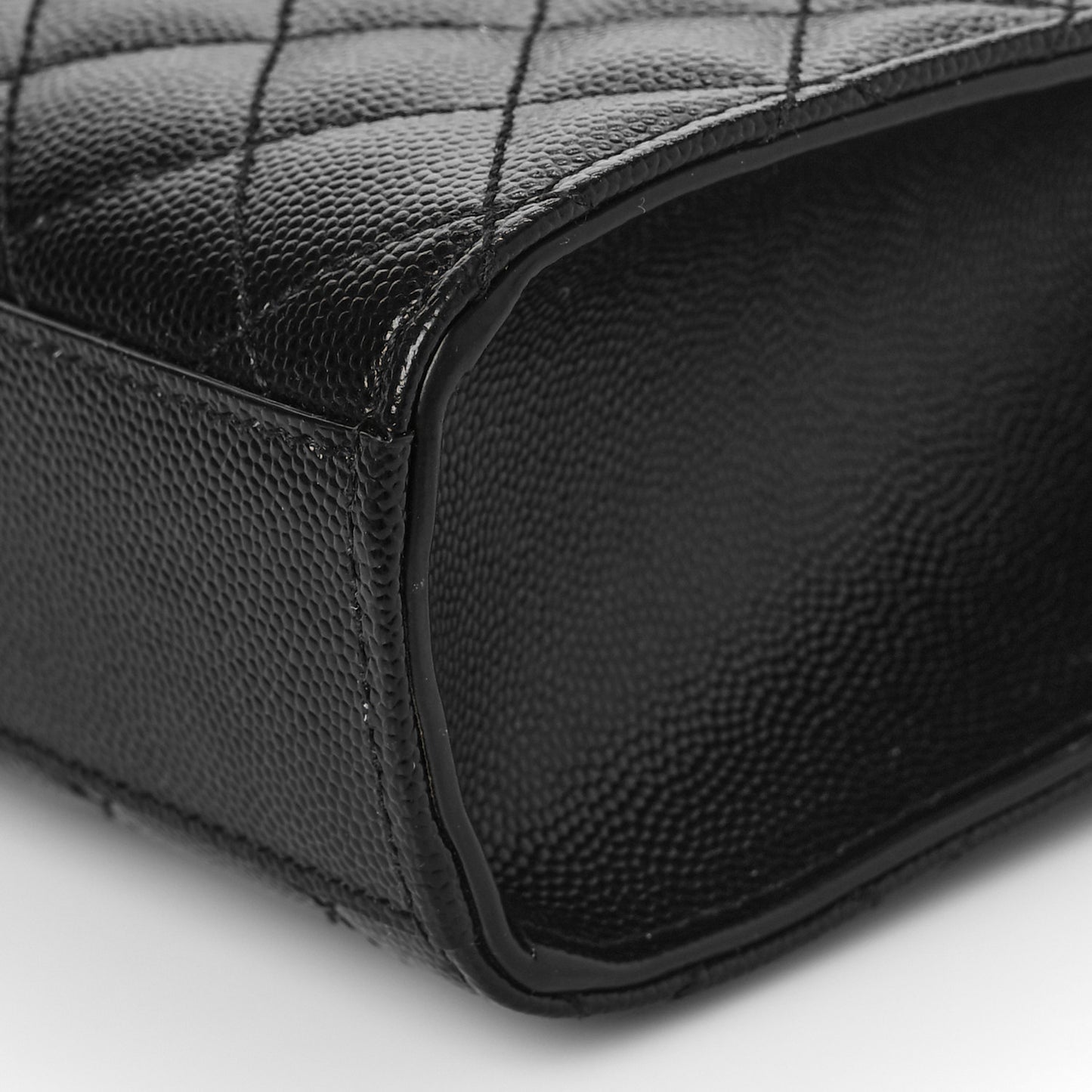 Grain De Poudre Textured Mixed Matelasse Triquilt Medium Monogram Satchel Black