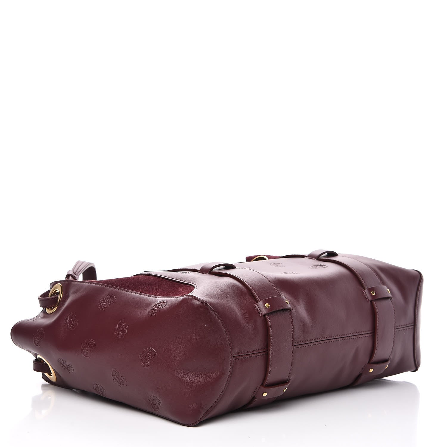 Chloe Smooth Calfskin Embossed Tao Zipped Tote Burnt Brown 4 of 10